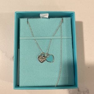 Return to Tiffany Blue Double Heart Tag Pendant Necklace